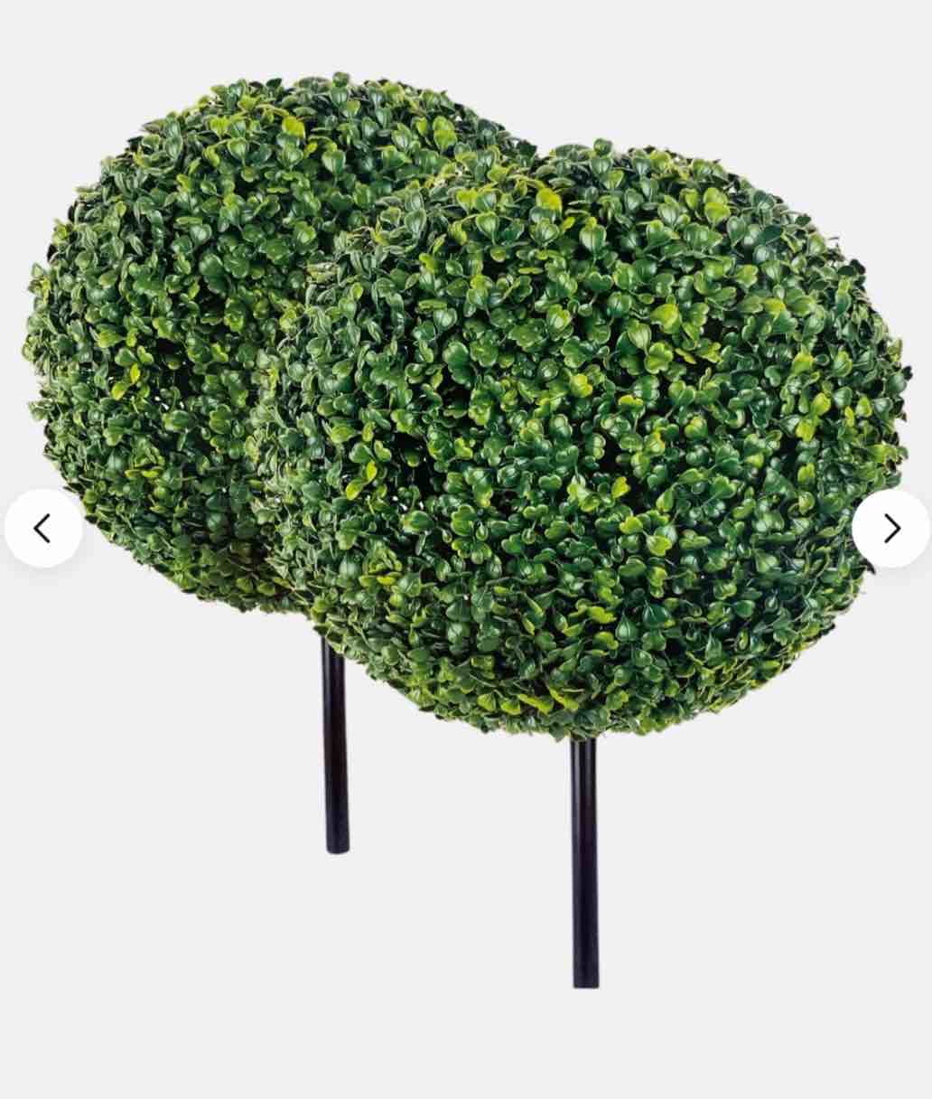  LCG Florals 2-Pack 15" Premium Decorative Artificial 15" Boxwood Balls