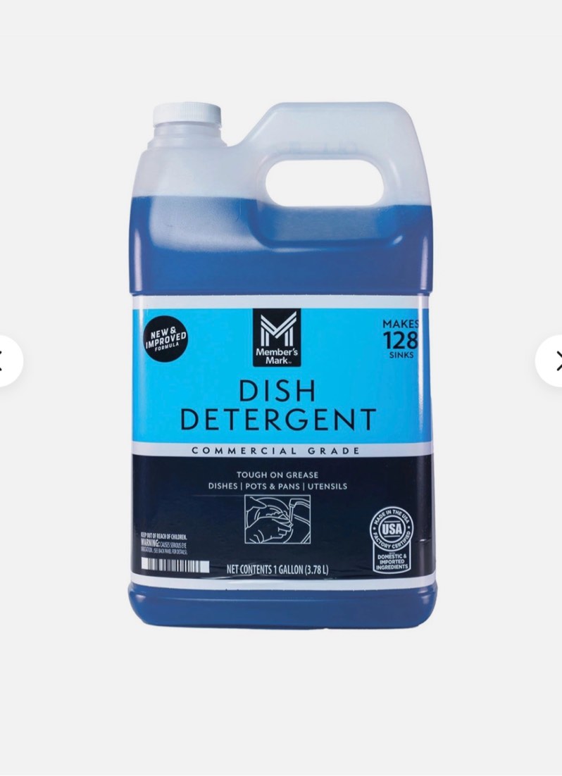  member's mark commercial blue dish detergent, 1 gallon
