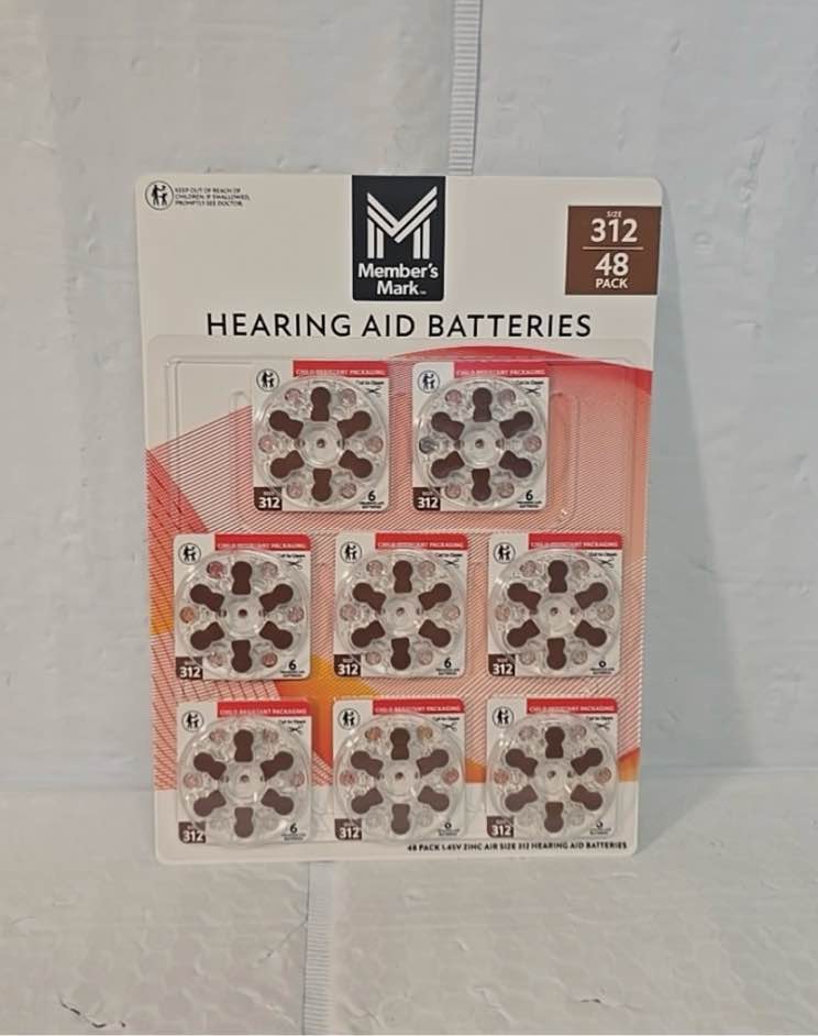  Member’s Mark 48 Pack Hearing Aid Batteries Size 312 Mercury Free 06/28 (BB)