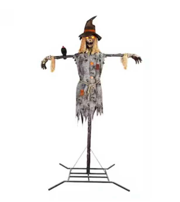  haunted living 10.5-ft scarecrow motion activated lighted animatronic