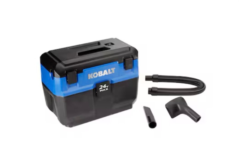 kobalt 24-volt 3-gallon 1 hp cordless wet/dry shop vacuum with accessories included