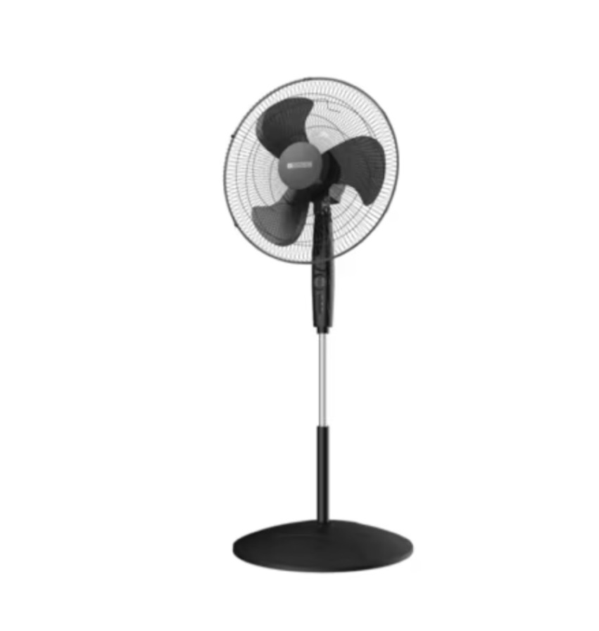  utilitech 18-in 120 -volt 3 -speed indoor black oscillating pedestal fan with remote
