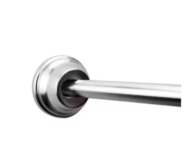  allen + roth 44-in to 72-in Brushed Nickel Fixed or tension Single curve Adjustable Shower Curtain Rod