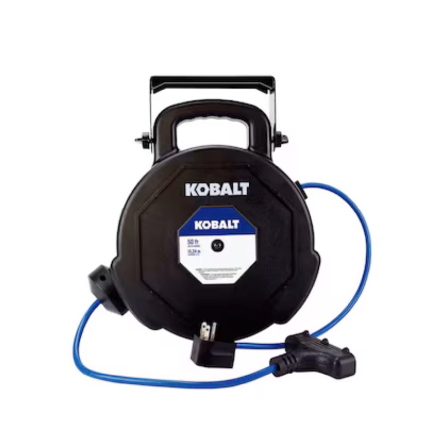  kobalt 50 ft retractable cord reel