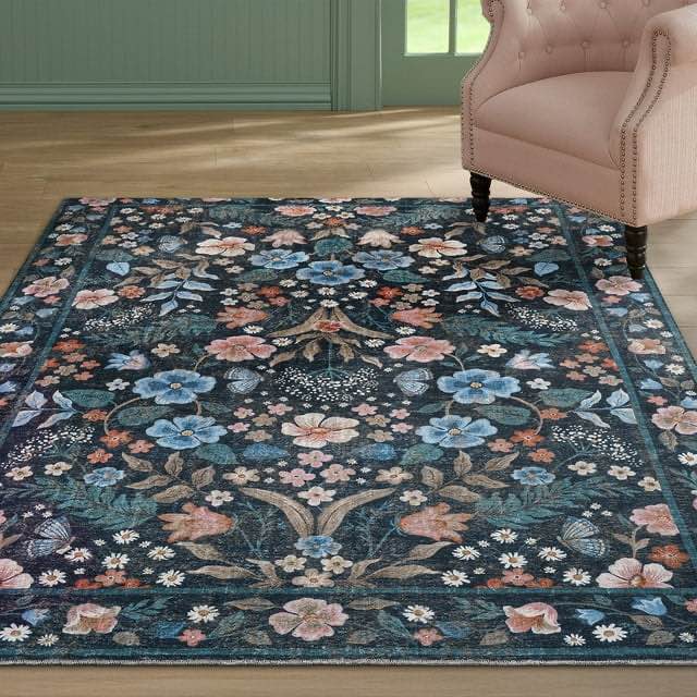 draper james meadow area rug, 6'6" x 9'