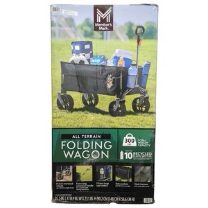 members mark all-terrain collapsible folding wagon, black