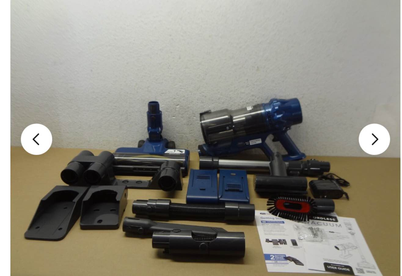 epro select ev2911rt-bl, cordless stick vacuum with 2 batteries, 6 tools, 