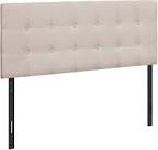 Belle Isle Furniture Auburndale Modern Metal Tufted Rubberwood Headboard  Full  Beige