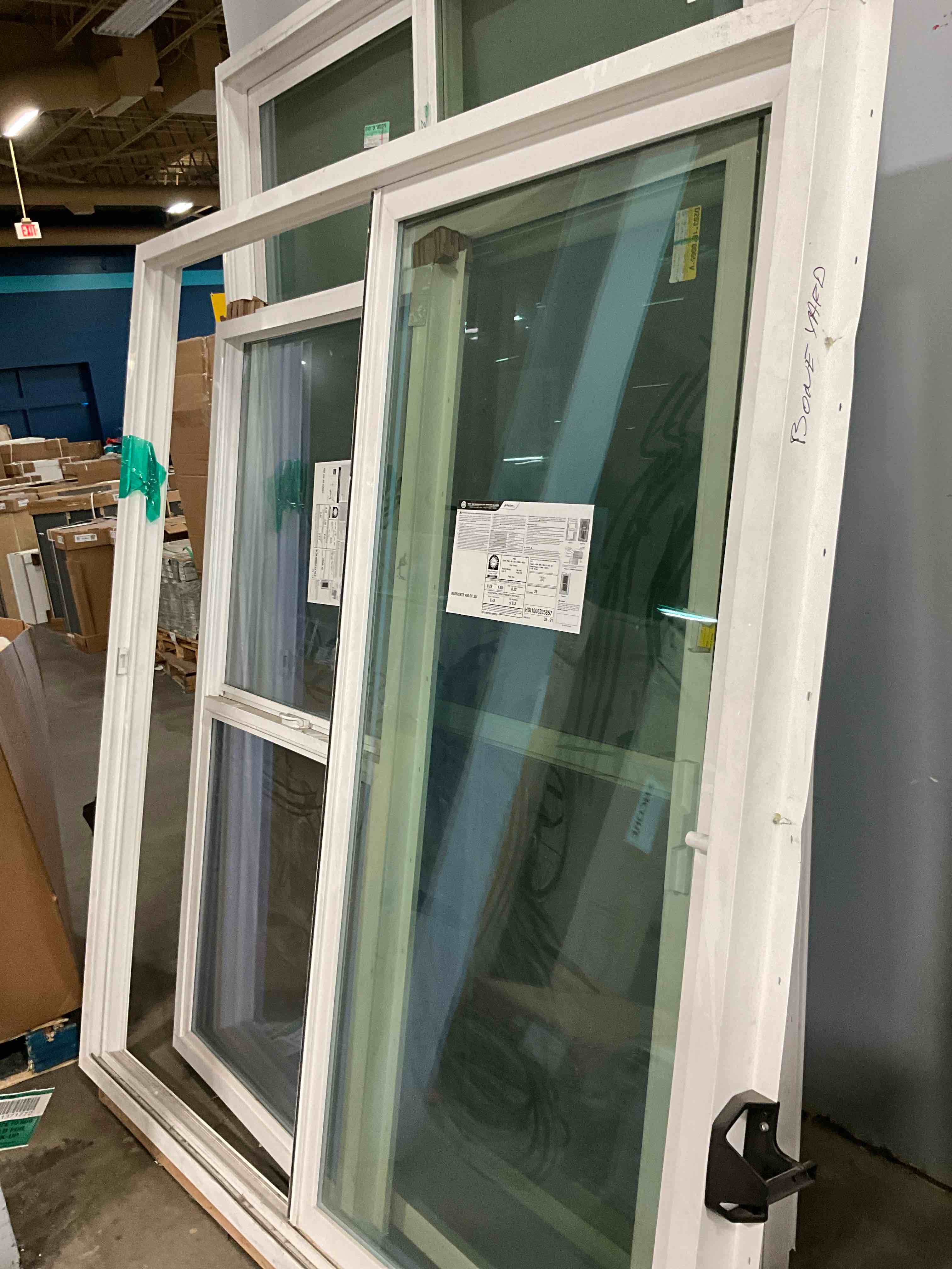 Fixed Sliding Door Window  Size 80 L x 72 W White