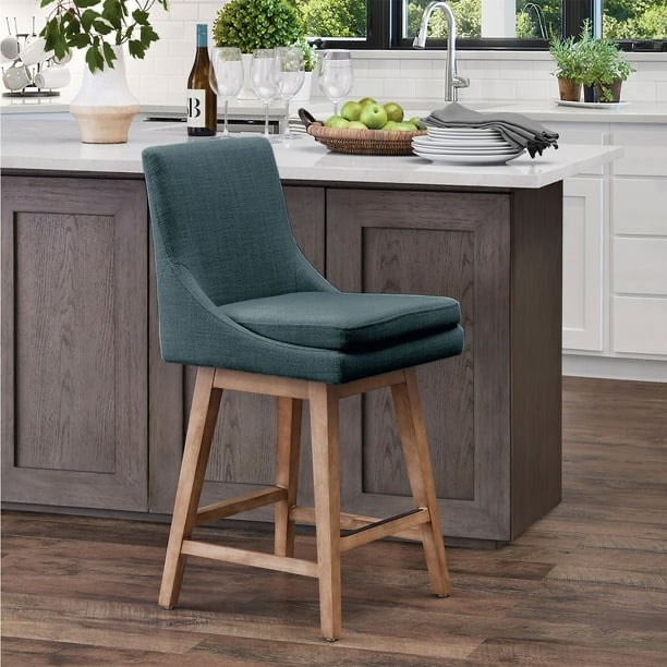(Navy)Member's Mark Amelia Fabric Swivel Counter Stool