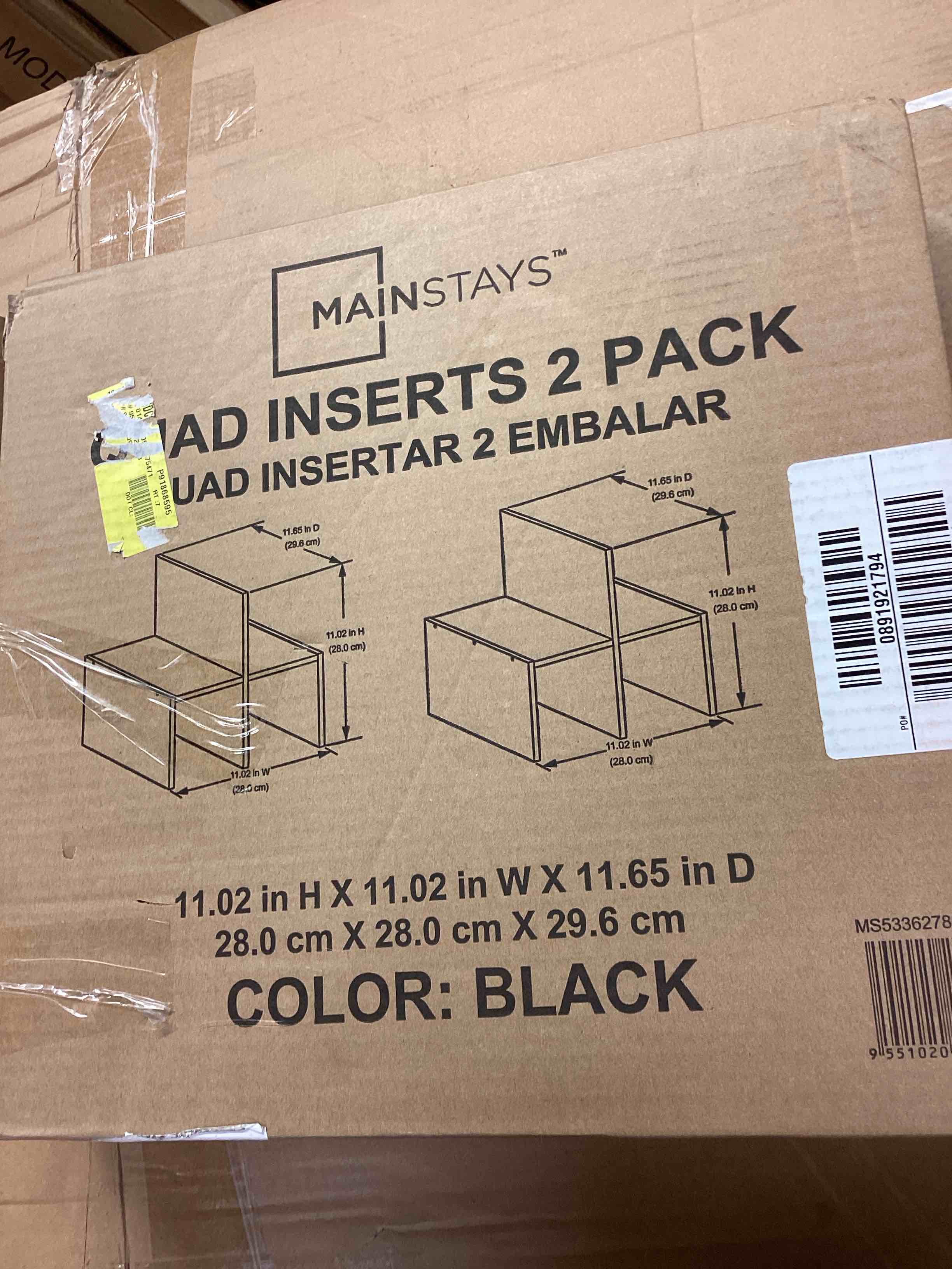 Quad inserts 2 pack black color ( incomplete ) A box to pick up