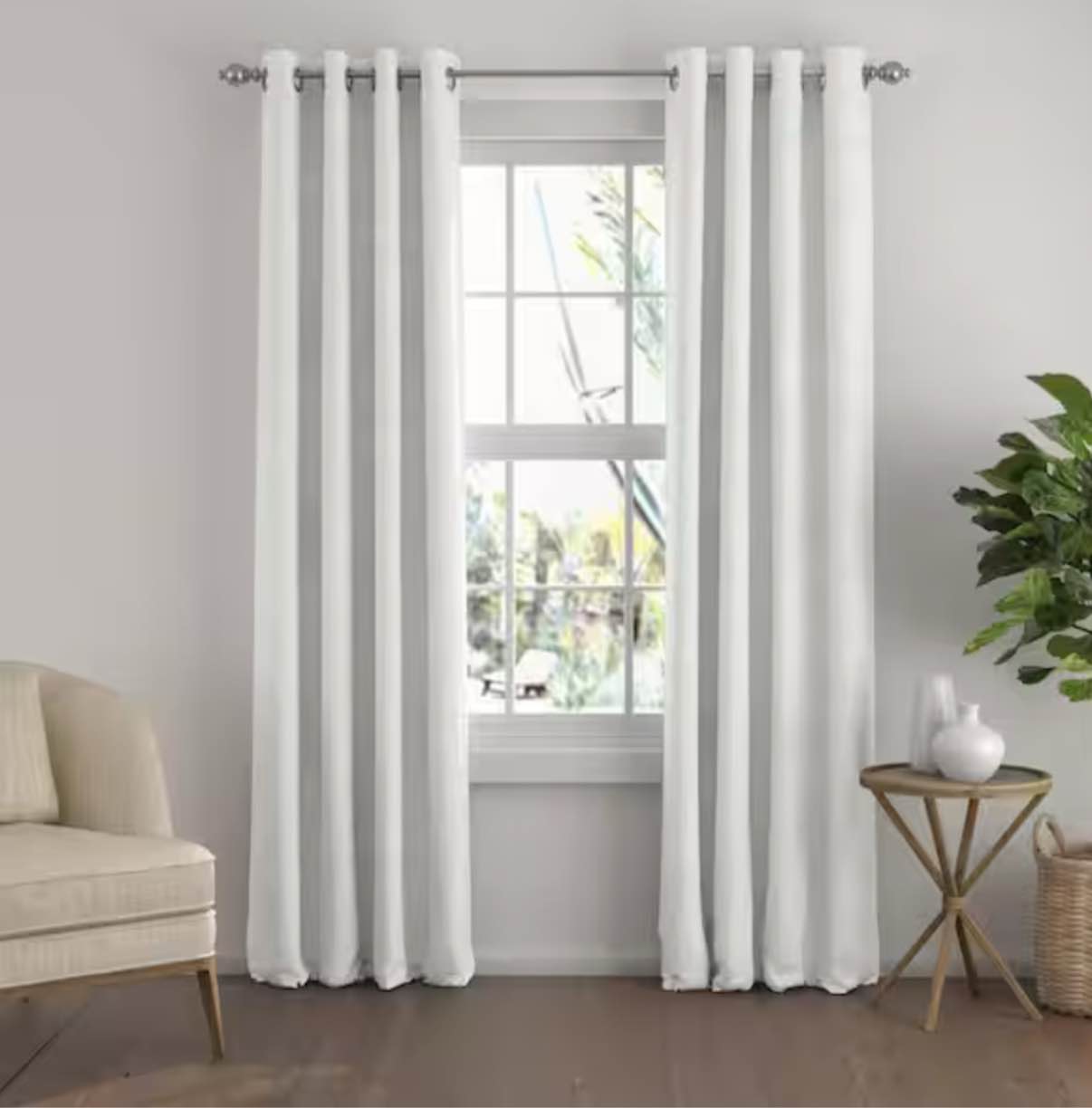White curtains 2 panels white ( similar image)