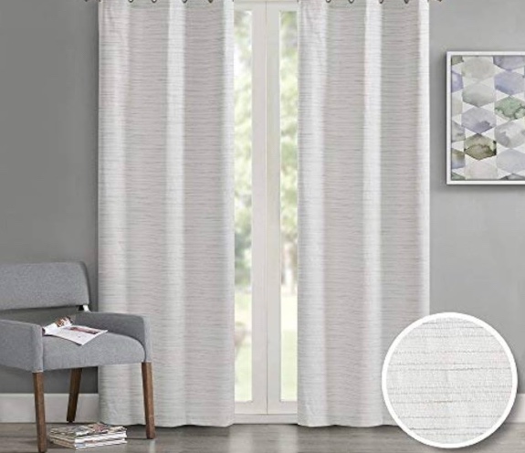 Comfort Spaces Grasscloth Room Darkening Window Curtain Pair / 2 Pieces Panels Grommet Top Energy Efficient Saving Drapes for Living Room Bedroom and Dorm