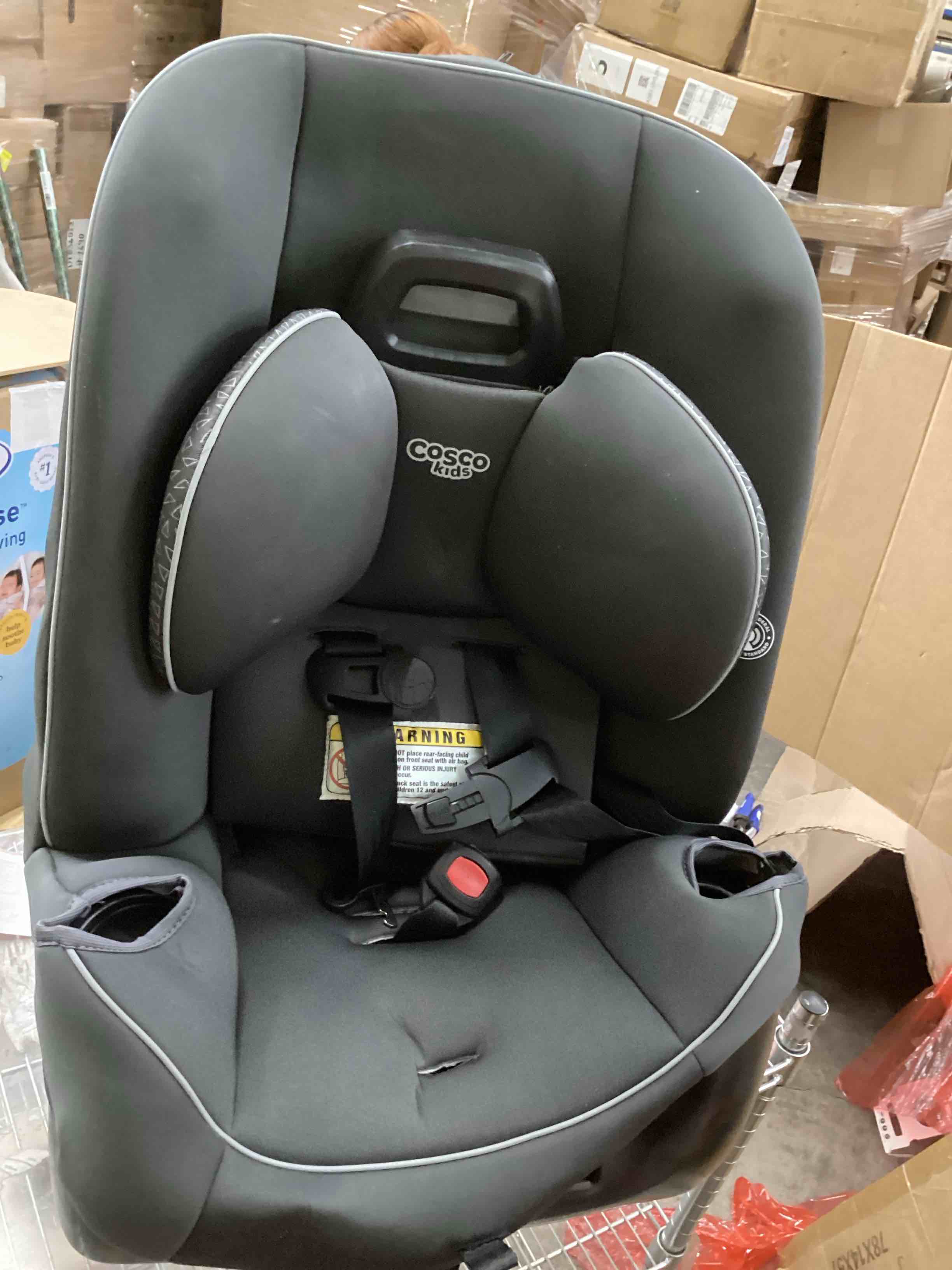 Cosco Kids™ Easy Elite Slim All-in-One Convertible Car Seat, Grey Glyphs, Infant & Toddler, Unisex( cup holders are missing)