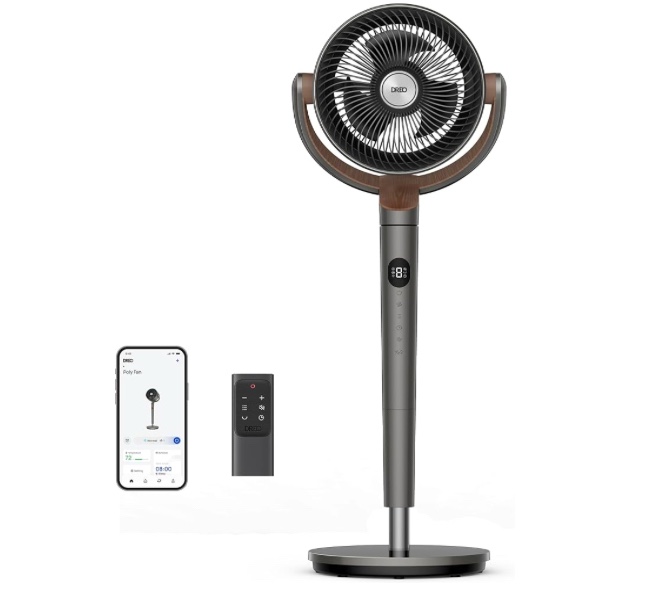 Dreo 120° Oscillating Pedestal Fan & 11" Table Fan with Remote, Quiet Airflow for Bedrooms, Offices, Whole Room