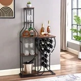 ( complete) Bottle Floor Wine Rack,with Wine Glass Holder,for Home Bar,Living Room,Dining Room,Gift
