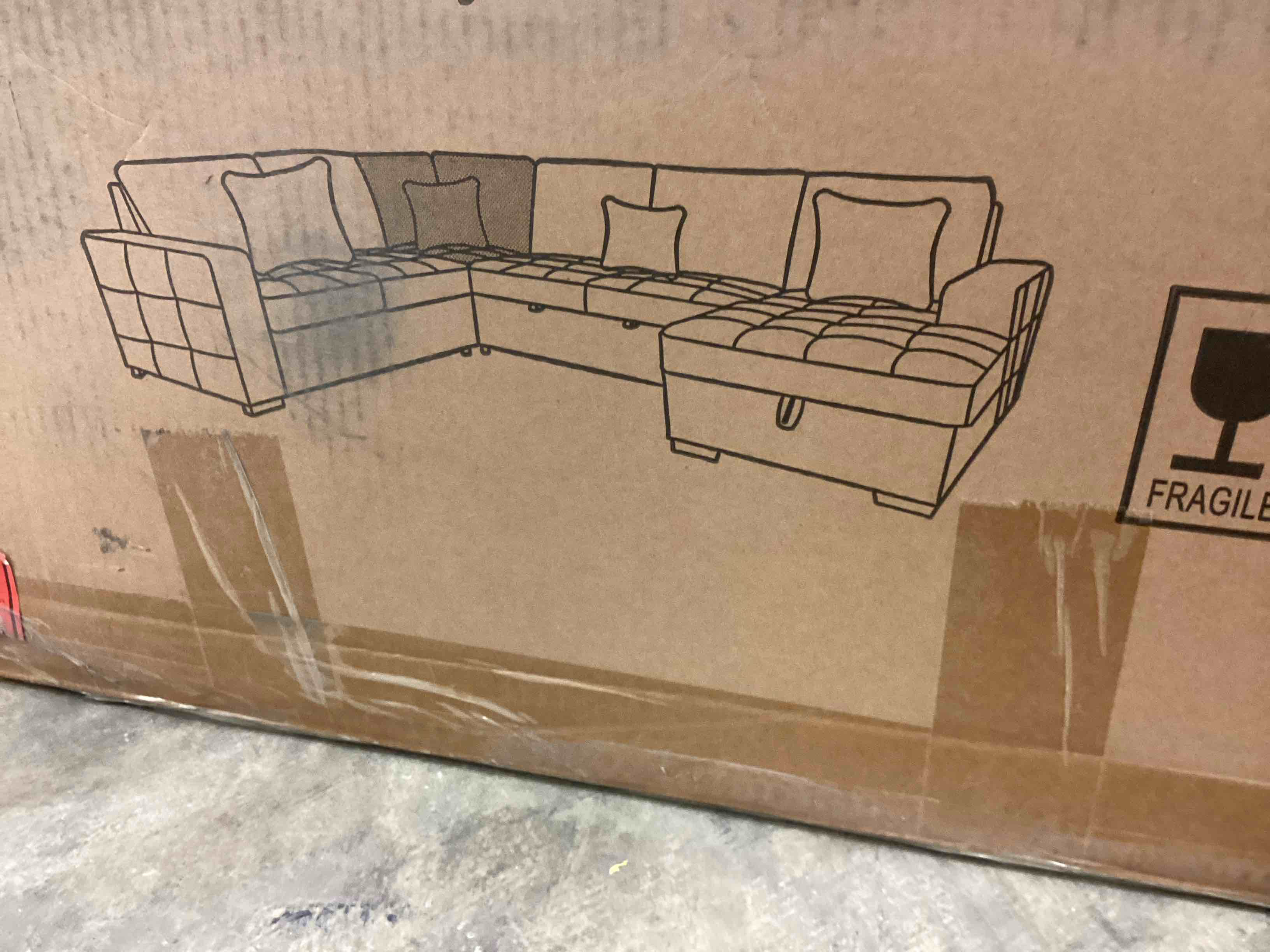 Sofa corner-L-CH (incomplete, a box to pick up)