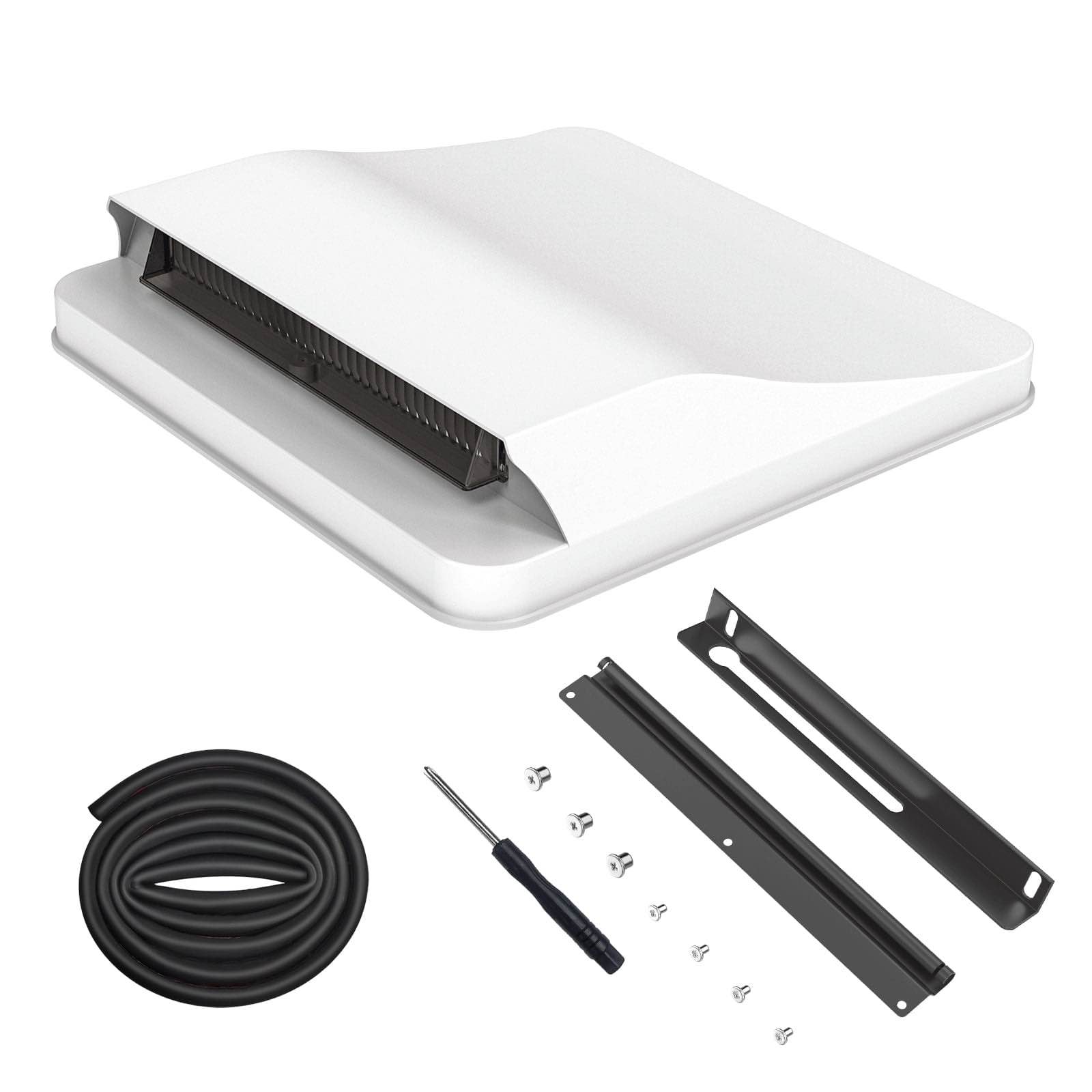 14 Inch Universal RV Roof Vent for Trailer, Camper, Motorhome - Durable RV Vent Covers for Roof with Continuous Ventilation & Weatherproof Design (White)