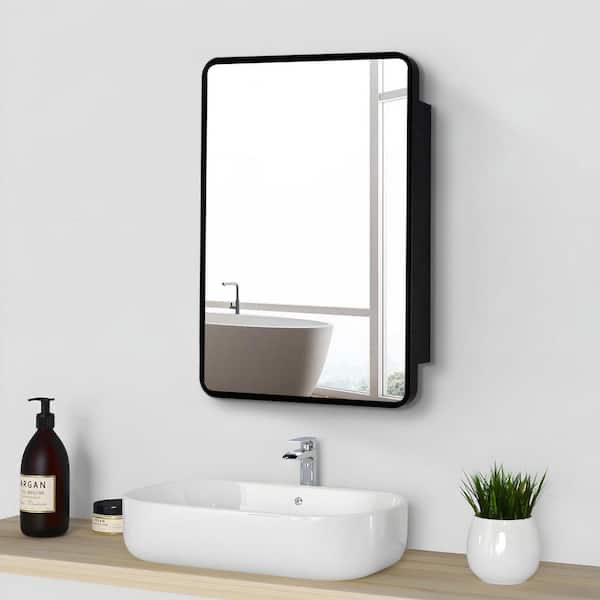 runesay bathroom medicine cabinet black
