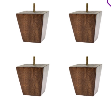 Solid hardwood square bun foot ( set of 4)
