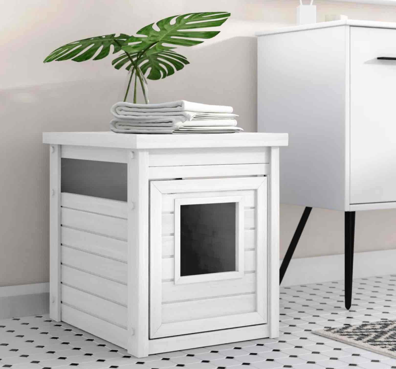 Littell ECOFLEX Litter Box Cover and End Table for Cats( white )