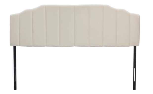 Adjustable modern velvet bed headboard with/ vall mount option( beige)