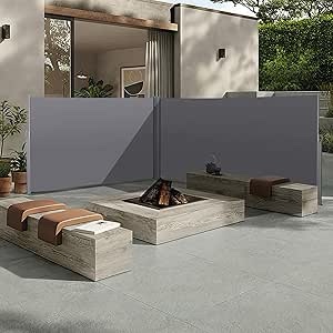 Retractable Side Awning, Patio Side Privacy Screen Awnings, Waterproof & UV-Resistant Folding Privacy Divider for Garden, Courtyard, Balcony, Pools