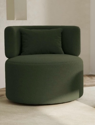 Caidee Upholstered Swivel Accent Chair ,1 piece (Green)complete