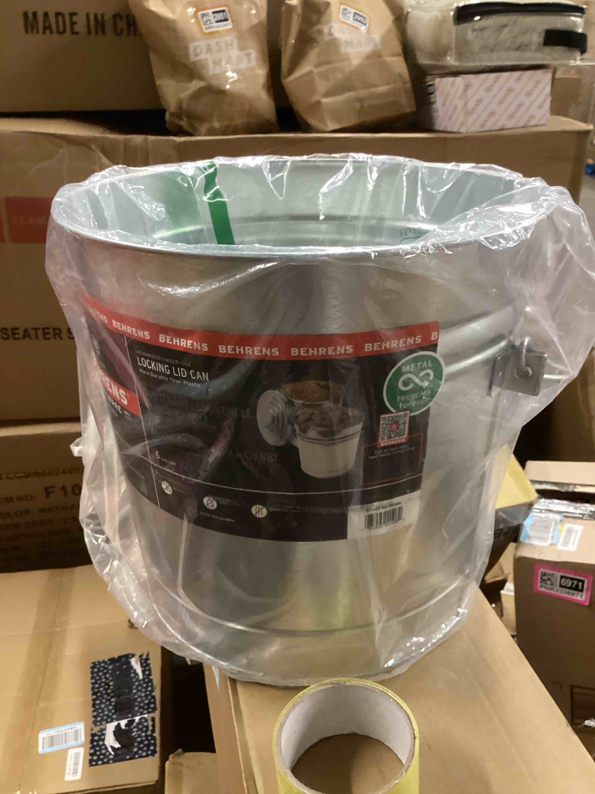 BEHRENS Galvanized Steel  Can  6-Gallon ( lif not included 