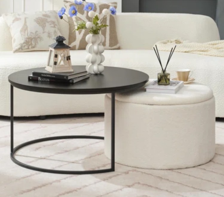 Nesting coffee table with storage