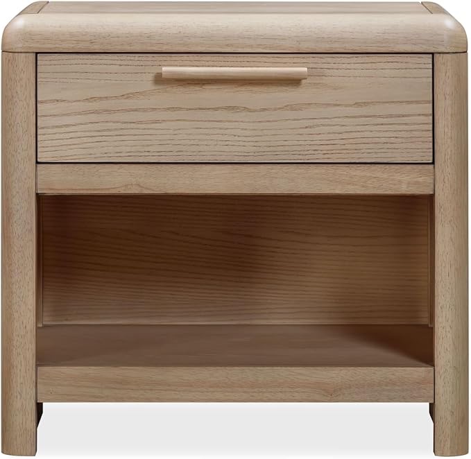 Furano One Drawer One Shelf Ash Wood Nightstand in Ginger
