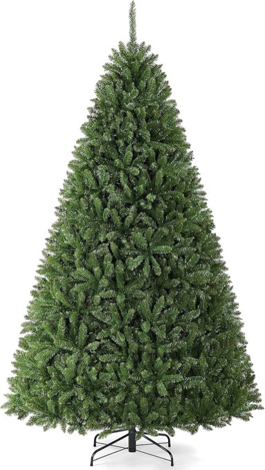 Yaheetech 7.5ft Premium Unlit Douglas Full Fir Christmas Tree with Foldable Stand Extra Thick Xmas Tree for Home Party Holiday Decoration with 2326 Branch Tips