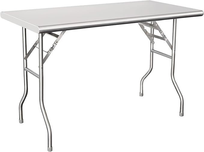 HARDURA Folding Stainless Steel Table nches with Legs NSF Commercial Portable Folding Prep Table for Restaurant Kitchen Home and Hotel