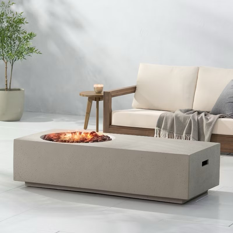 14.75 h x 56.25 w concrete propane outdoor fire pit table