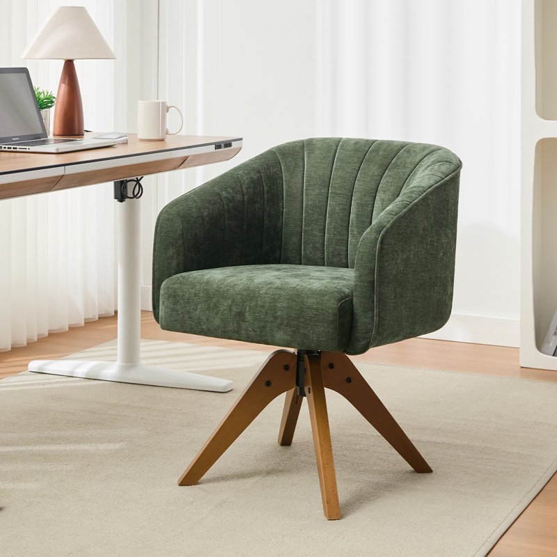 Modern chenille upholstered swivel office chair home task chair with