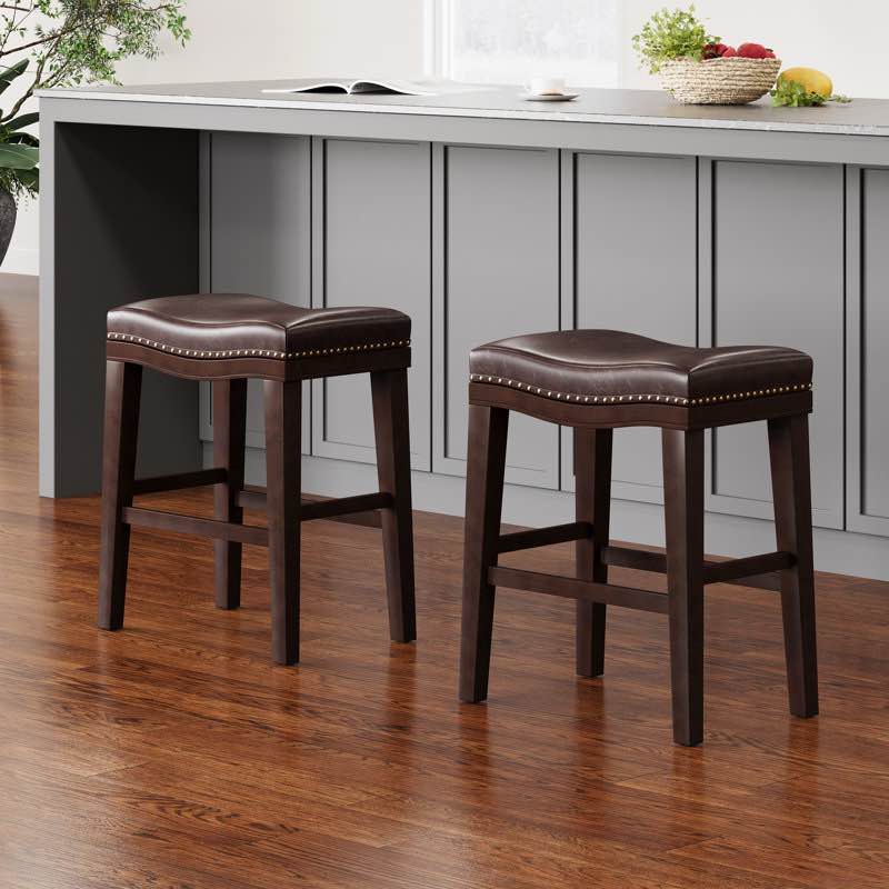 nodhill upholstered counter stool with solid wood frame Set 2