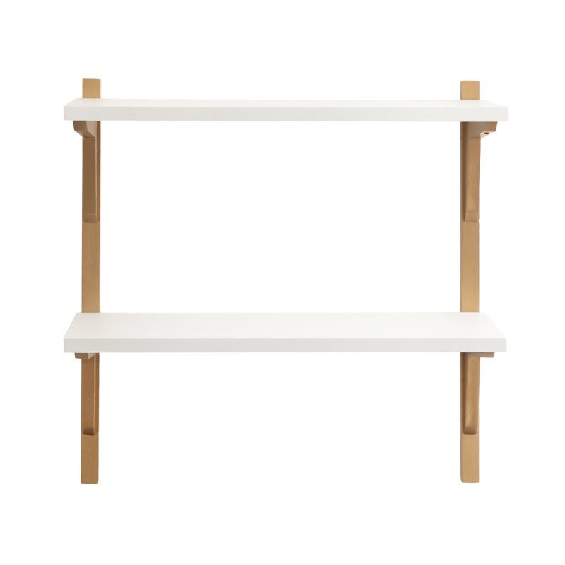 Baez poplar solid wood wall shelf