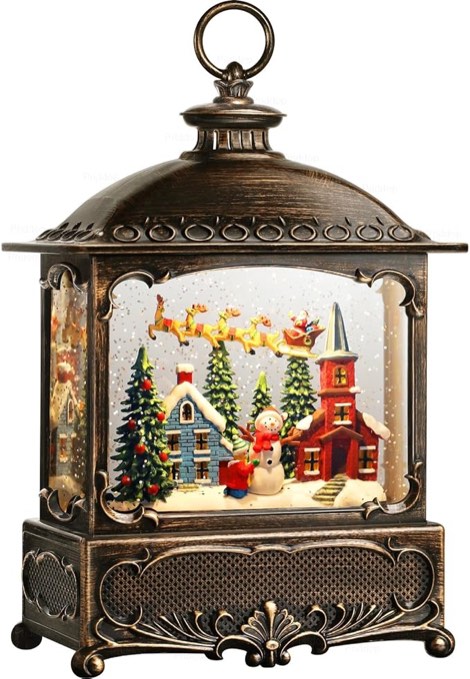 Priddop Christmas Snow Globe Lantern Christmas Decorations Gifts Snowy Village Scene Snowman Church
