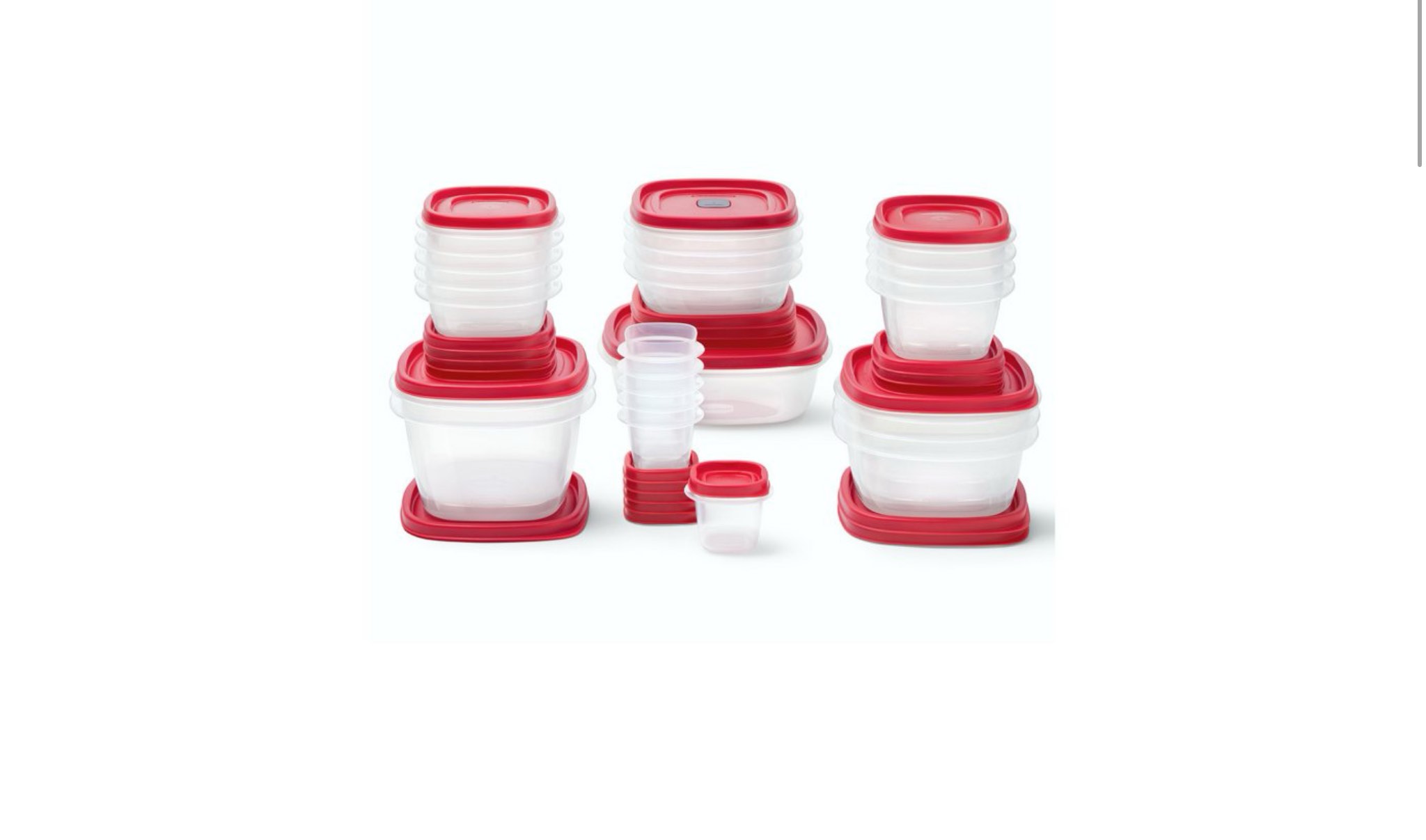 rubbermaid 50-piece easyfind lids vented food storage set
