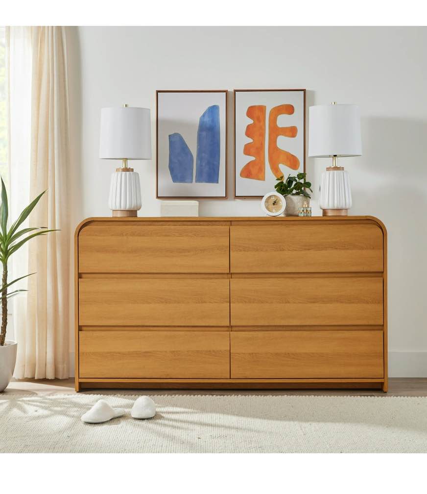 Better Homes & Gardens Juliet 6 Drawer Dresser (Light Honey)