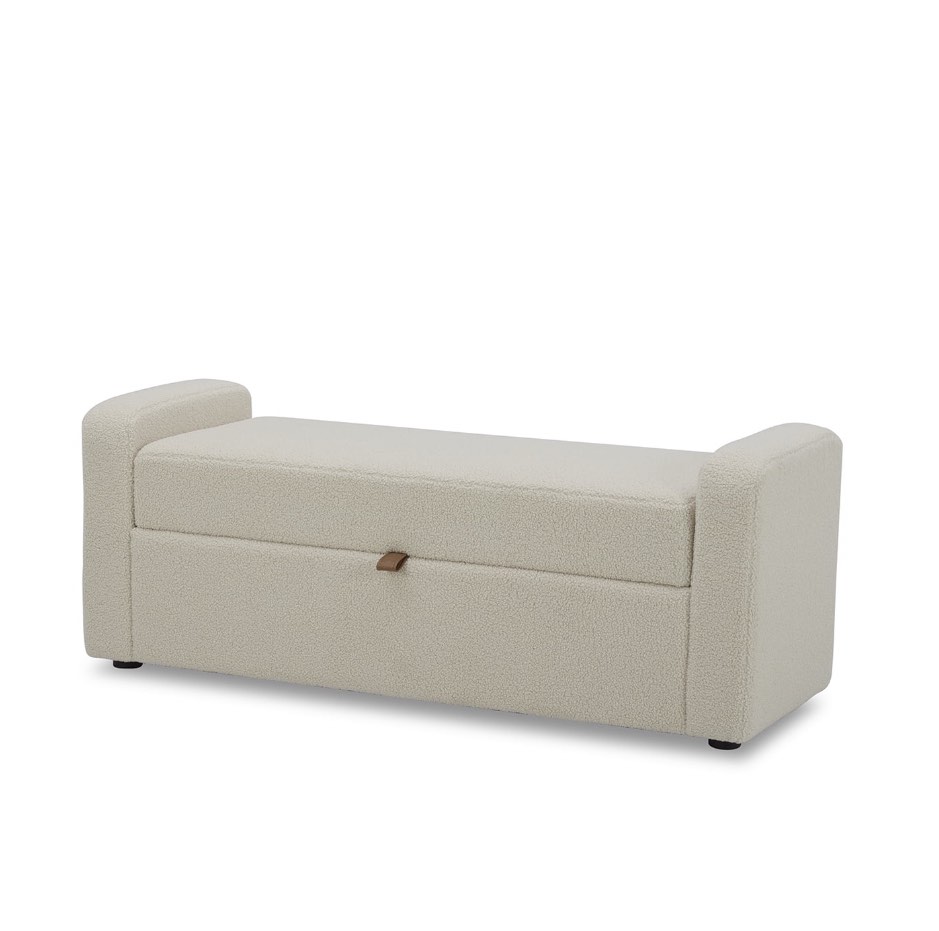 Better Homes & Gardens Springwood Storage Bench, Cream
