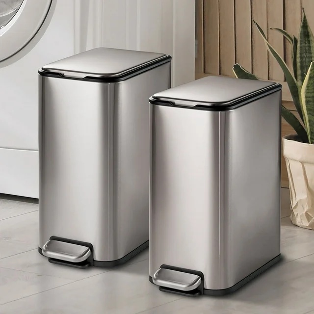 tramontina space-saving 2-pack 2-gallon step cans