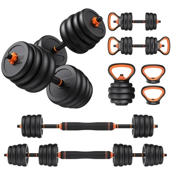  Adjustable Dumbbells, 35.5kg /78.3lbs  Free Weight Set with Connector,  Dumbbells Set as Barbell, Kettlebells, Push up Stand, Fitness Exercises for Home Gym Suitable Men/Women