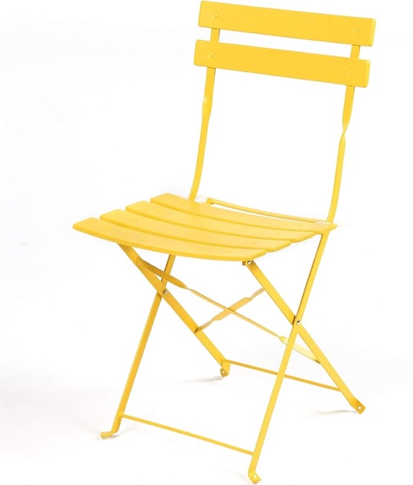 Grand patio Premium Steel Patio Bistro set of 4 yellow chairs
