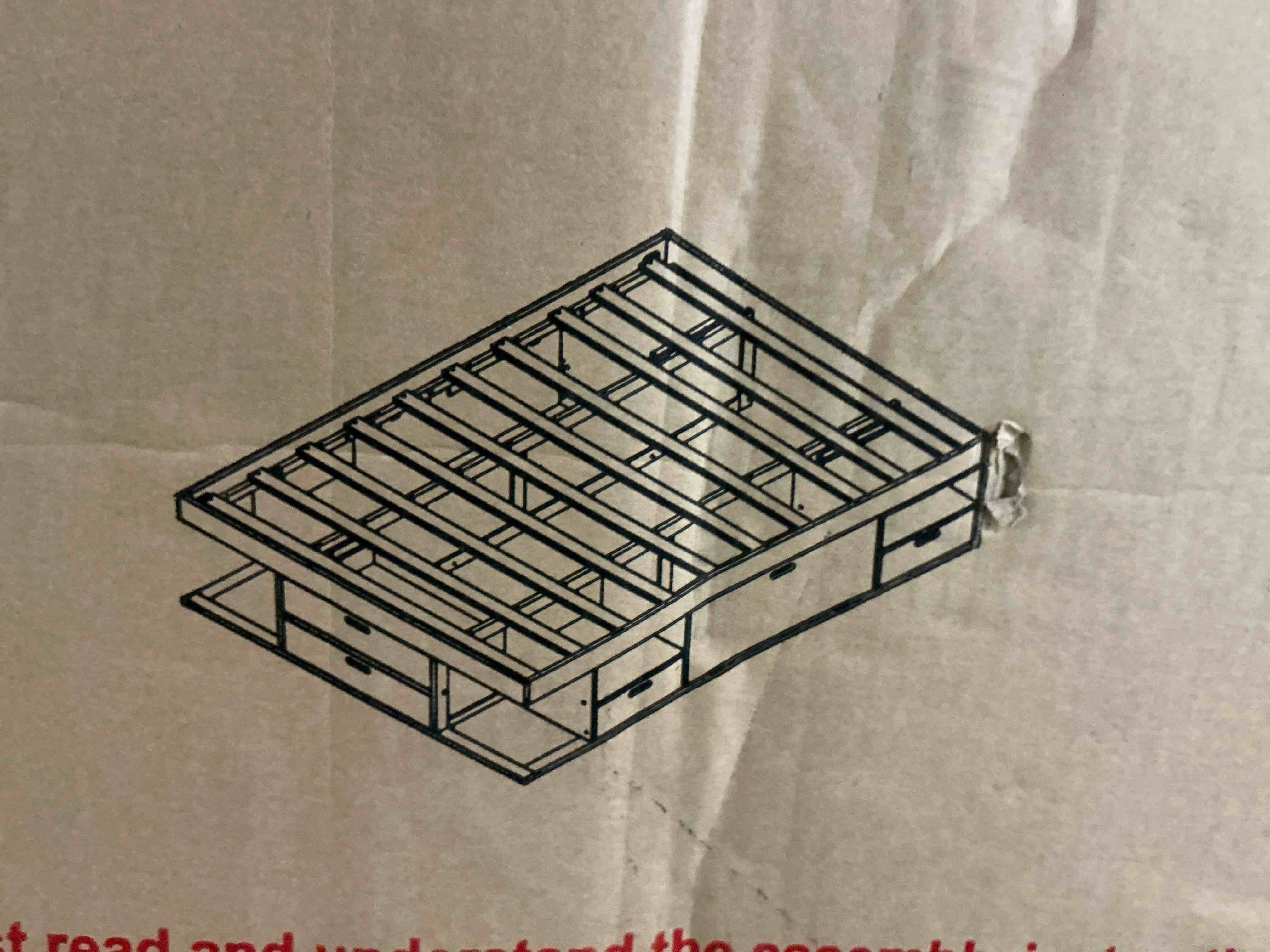 N701P194169K  Full storage bed white (Incomplete box 1/2)
