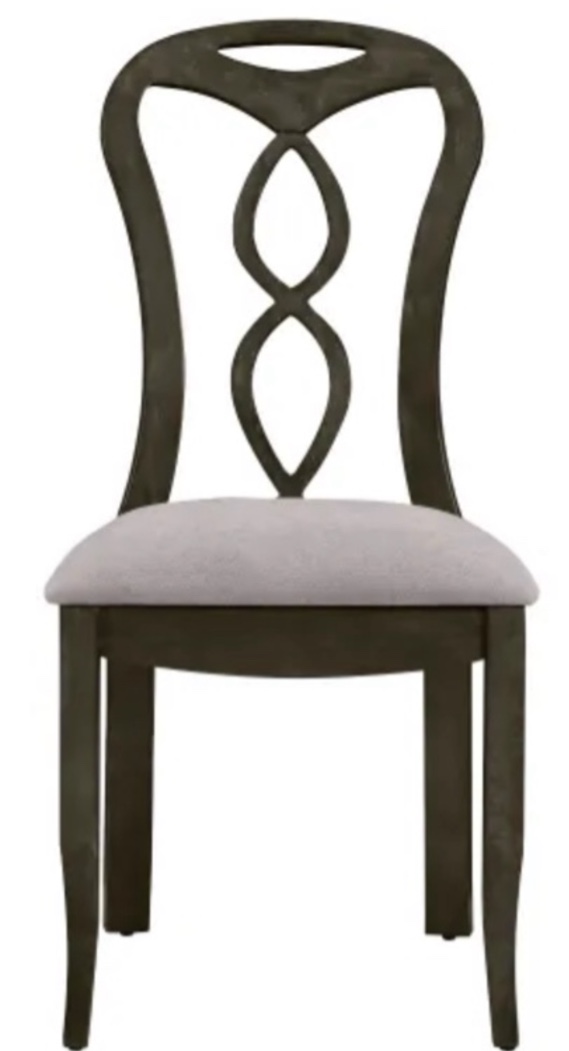 Retro 4- Piece Trestle Upholstered Dining Chairs, Kitchen, Gray