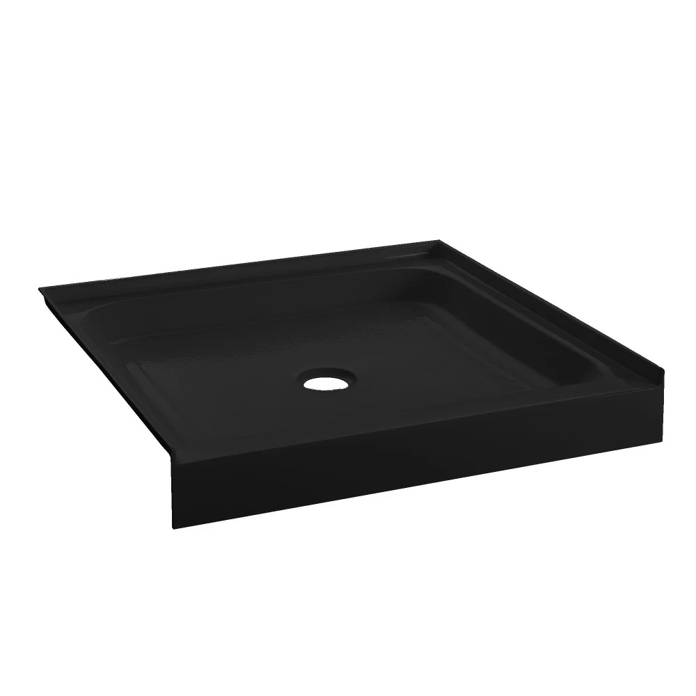 Voltaire 39x39x5.1 INCH Acrylic Black, Single-Threshold, Center Drain, Shower Base