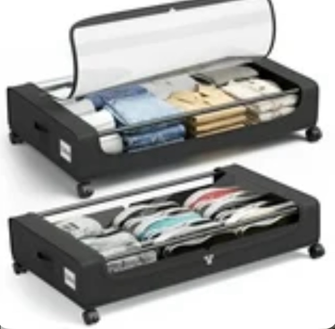similar products Flycity Under Bed Storage with Wheels, 1 Pack Underbed Storage Containers with Lids - Rolling Drawers & Bins for Bedroom Clothes Shoes Blankets, Black