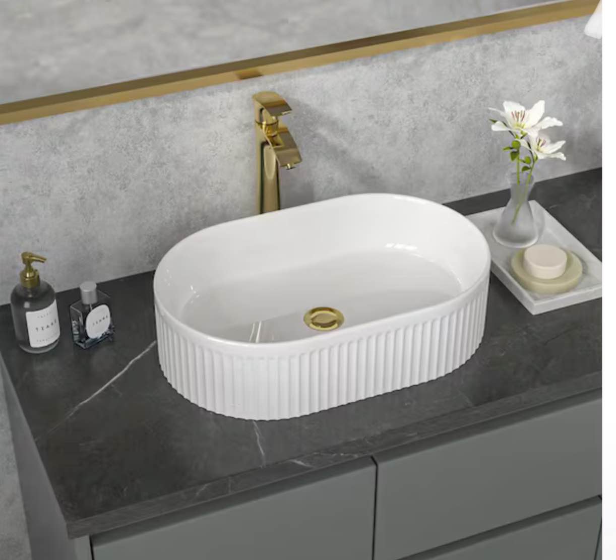 White Double Oval Porcelain Ceramic Bathroom Vanity Vessel Sink without Faucet Drop In