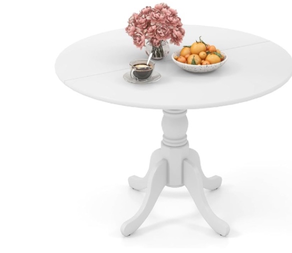 Incomplete product, white round table is missing legs
